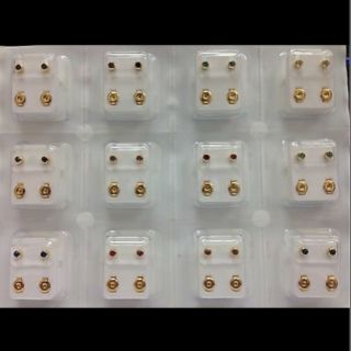 Earrings per dozen birthstone/shapes