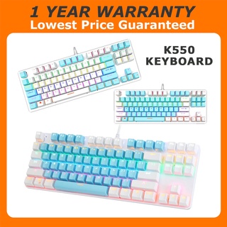K550/K880 87Key Mechanical Hot swappable Keyboard wired RGB Gaming Office PC computer Usb 104key