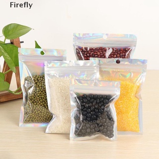 <firefly> 10Pcs Iridescent Zip lock Pouches Cosmetic Plastic Laser Holographic Zipper Bags [HOT SALE]