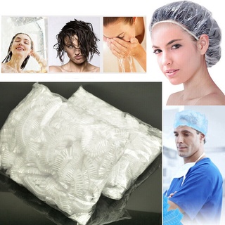 ♦✇IN STOCK 100PCS Disposable Caps Hair Nets Beauty Salon Spa Head Cover Hats Hygiene 100pcs Clear Di
