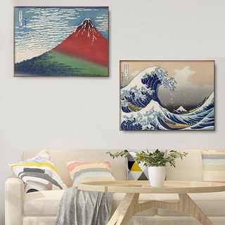 Japanese Ukiyoe Seascape The Great Wave Off Kanagawa Canvas Paintings Mount Fuji Art Posters and Prints Wall Art Pictures DecorCanvas painting
