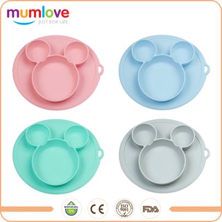 Mickey Baby silicone plate Anti skid suction plate