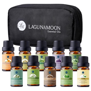 Body care aromatherapy oilLagunamoon 10pcs/Set Essential Oils with Travel Bag Tea Tree Lavender (1)