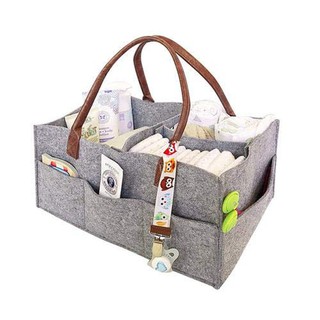 COD Ready StockMy Baby Diaper Caddy Organizer, Foldable Felt Storage Bag Portable Lightly