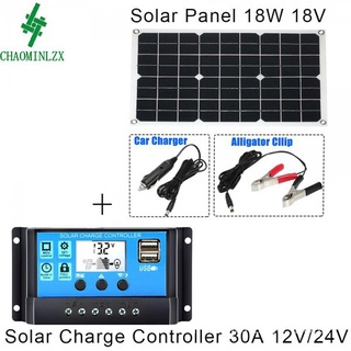 【Solar system Set】Solar Power Generation System 18W Solar Panel+30A Solar Charge Controller Solar system Set