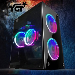 YGT Y-288 Tempered Glass Gaming PC/ Desktop Case M-ATX / MINI-ITX (1)