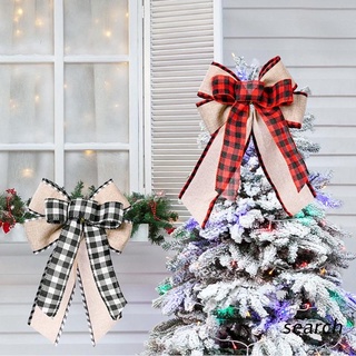 search Plaid Bow Christmas Wreath Holiday DIY Crafts Door Decor Bowknot Ornaments for Christmas Tree Topper Xmas Wedding Party Decoration