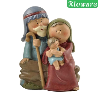 [KLOWARE] Resin Figurine Holy Family Nativity Statue Mary Joseph Miniature Sculptures