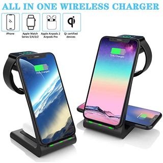 【spot goods】✚∈3 in 1 Wireless Charger Station QI 15W Fast Apple Wireless Charging Stand Dock for iPh