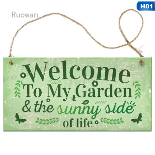 Ruowan Green Wooden Sign Rustic Wall Decorationa Garden Hanging Home Decoration