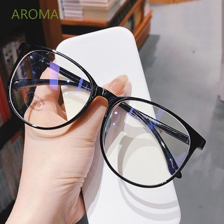 AROMA Fashion Optical Spectacle Eyeglass Transparent Transparent Glasses Blocking Glasses Women Anti Blue Light Round Korean Plastic Retro Eyewear/Multicolor