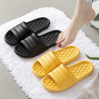 couple slipper✔﹊∋Thick bottom solid color home unisex couple non-slip silent indoor comfortable slip