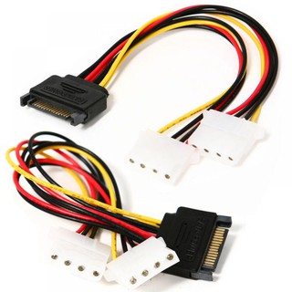 New IDE Dual Molex 4-pin Power Drive Adapter SATA Cable (3)