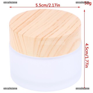 ONPH 5g 10g 15g 30g 50g Frosted Glass Cream Jar Wooden Make-Up Skin Care Container WHOLESALE (5)