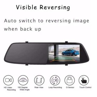 ▧☏☃Full HD 1080P Touch Screen Dash Cam Dual Rearview Mirror Car Camera Rearview Mirror Car DVR Dash (2)