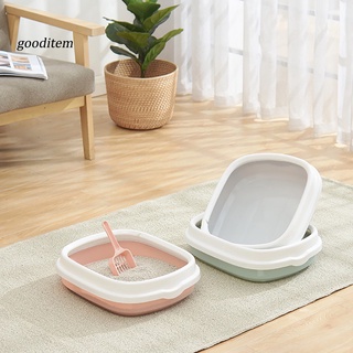 ✓GOTM_Semi-closed Detachable Anti-splash Pet Cats Sand Litter Box Toilet with Scoop (1)
