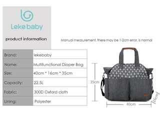 Lekebaby baby bag organizer baby bag for new born diaper bag hospital bag mommy bag maternity bag (7)
