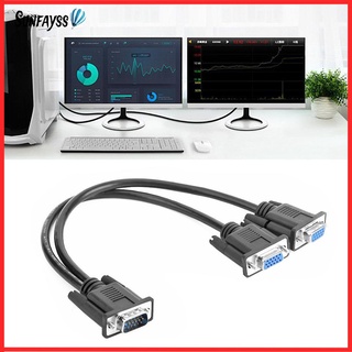【BEST SELLER】 VGA Splitter Cable 1 Computer to Dual 2 Monitor Male to Female Adapter Wire
