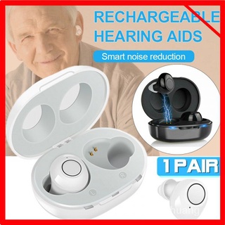 1 Pair Mini Rechargeable Hearing Aid Invisible Digital Audiphone CIC Sound Voice Amplifier Enhancer#China Spot# pP65