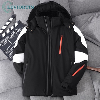 New Men's White Duck Down Jacket Outdoor Winter Ski Wear Youth Fashion Thick Warm Cold-Proof Hooded