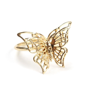 6Pcs Creative Golden Butterfly Napkin Ring Napkin Buckle Restaurant Napkin Ring Plating Towel Buckle Hotel Table Decoration