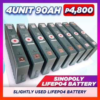 computerperipheralaccessories computer♟✾Lifepo4 Battery 4pcs SinoPoly 3.2V 90ah w/ 4 busbar 8 screw