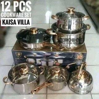 Kaisa villa 12pc stainless steel induction cookware