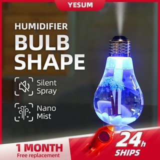 【COD】400ml USB Air Humidifier light bulb Aroma Essential Oil Diffuser Ultrasonic Mist LED NightLight Humidifier Fogger Gift
