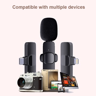 Wireless Connection Portable Mini Microphone Wireless Lavalier Microphone for Mobile Phone Live Short Video Home Recording Conference Interview