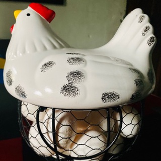 【Ekea】Ceramic egg basket fruit basket garlic potato sundries blue ceramic kitchen (7)