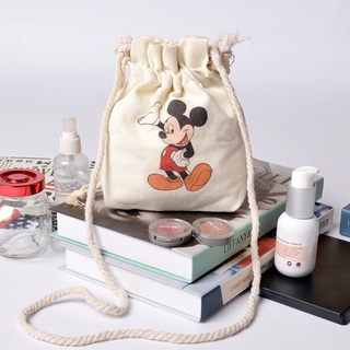 2022 new Mickey canvas bag female student Hello Kitty messenger bag Korean versatile minority super fire ins shoulder bag