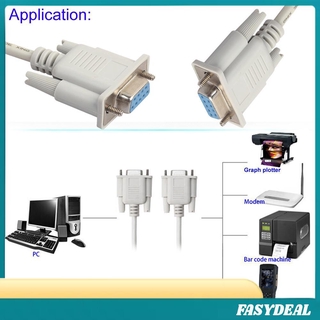 Fasydeal.9-Pin Female to Female DB9 9-Pin PC Converter Extension Cable Serial RS232