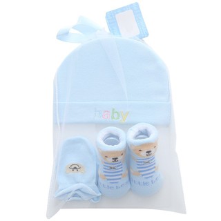 Mom & Baby❏Baby Girls and Boys Cap Mittens and Socks Gift Set