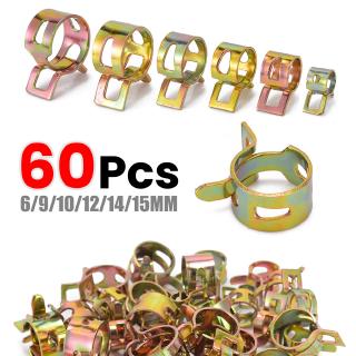 60Pcs Car Auto Spring Clip Fuel Oil Water Hose Pipe Tube Clamp Fastener 6 Sizes