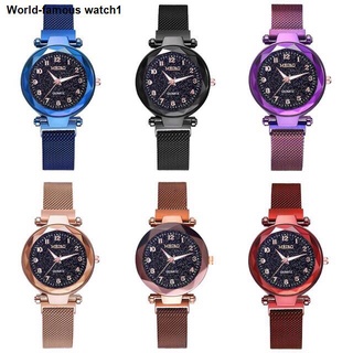 ﹍¤EMT Shop Fashion Starry Watch Magnetic Buckle Strap Luminous Watch