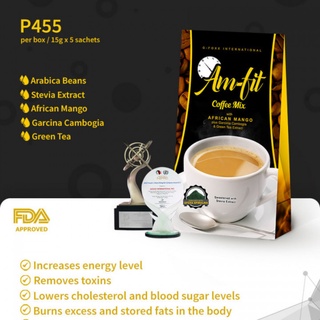 ( Bani Shop ) Gfoxx Am fit Coffee mix with African Mango, Amfit Coffee mix /Amfit Slimming coffee