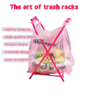 Fashion Trash Rack Fold Portable Trash Can Garbage Bag Hanger Storage Rack