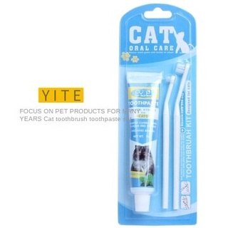 Pet Cat Products Cat Toothbrush Toothpaste Set Cat Toothpaste Oral Cleaning Vanilla Toothbrush