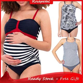 Women's Pregnant Swimwaer Holiday Beachwear Print Strap Maternity Swimsuit