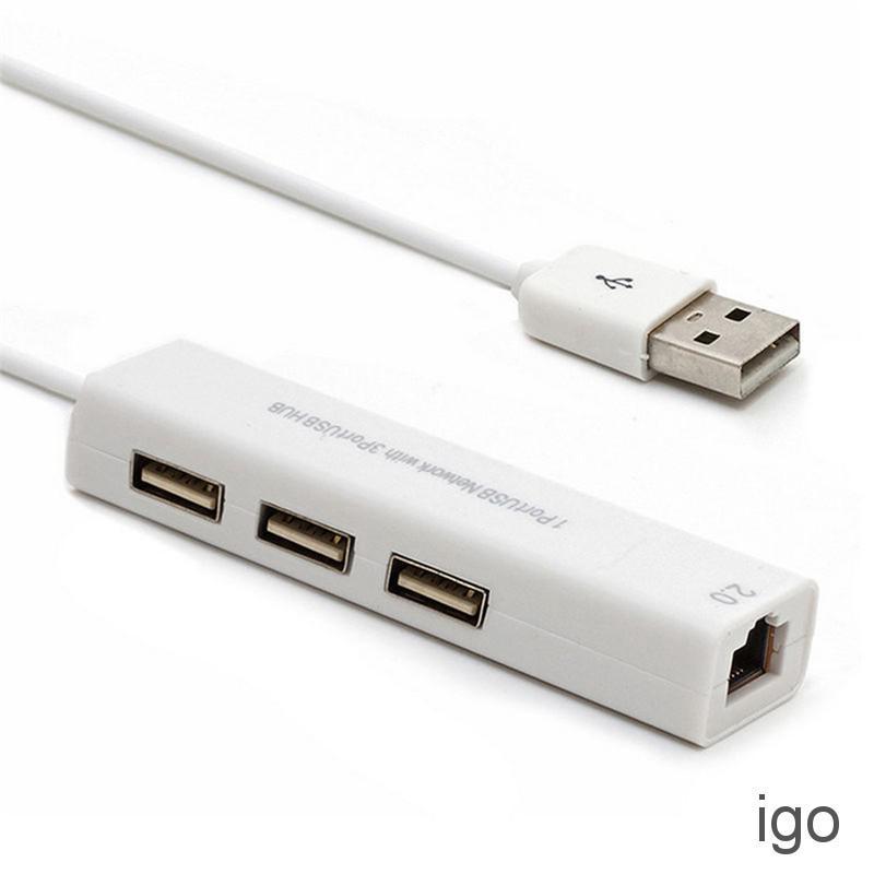 USB 2.0 To LAN/RJ45 Gigabit Ethernet Network Adapter 3 USB 2.0 Port Hub ZDMX (1)