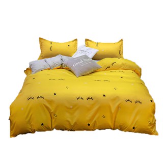 Beddings Single/ Queen/ King 4 in 1 Bedsheet High Quality Polyester Bedding Set Duvet Cover Home Decor (9)