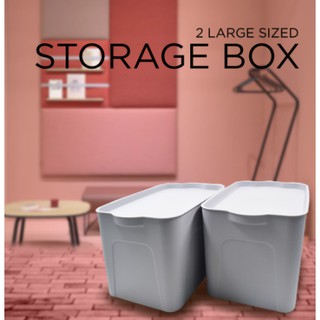 ActiveBae 2pc Home Clothes Underwear Storage Shelf Organizer Plastic Container Box w/ Handle (Large)