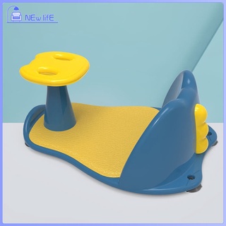 Contoured Baby Bath Seat with Suction Cups for Stability with Drain Holes Spacious Round Edge Open-Side Design Baby Bath Chair for Babies Counter (7)