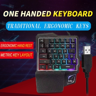 Gaming Keyboard One-handed Luminous Durable Game Dedicated Keyboard