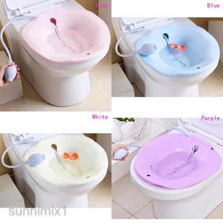 Toilet Sitz Bath Tub Hip Basin with Flusher for Pregnant Hemorrhoids