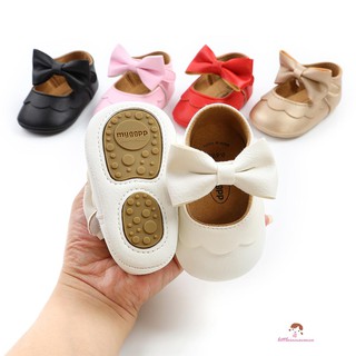 【Ready Stock】☄◄XZQ7-0-18 Months Baby Baptism Shoes and Headband Set, Cute Bowknot Mary Jane Flats an