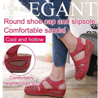 Large Size Round Skid-resisting Leather Sandals
