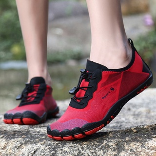 Summer Barefoot Aqua Water Shoes Red New Beach Shoes Women Upstream Shoes For Men Sneakers Outdoor