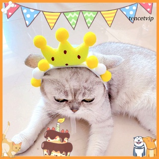 [COD Pet Cat Three-dimensional Crown Headband Birthday Headdress Photography Props