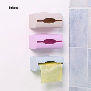 ♡Solid Color Plastic Wall-mounted Garbage Bag Storage Box Container Home Tool